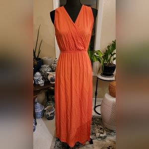 Old Navy Creamsicle Orange Sleeveless Maxi Dress